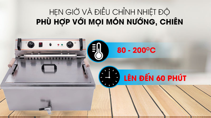 Bếp chiên nhúng điện đơn 1 ngăn 25L - Hàng chính hãng