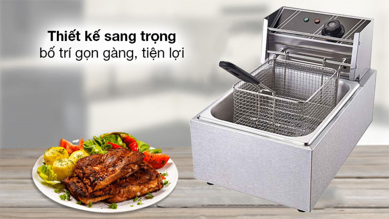 Bếp chiên nhúng điện đơn 1 ngăn 6 Lít - Hàng chính hãng