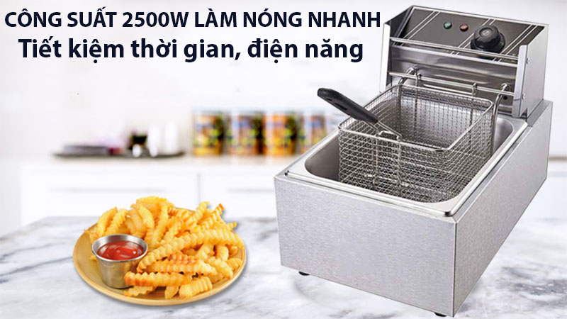 Bếp chiên nhúng điện đơn 1 ngăn 6 Lít - Hàng chính hãng