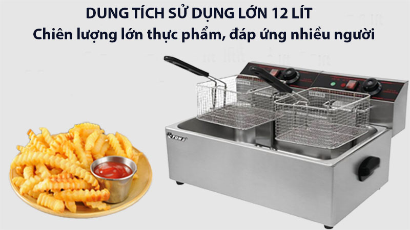 Bếp chiên nhúng điện đơn Eton ET-ZL1-12L - Hàng chính hãng