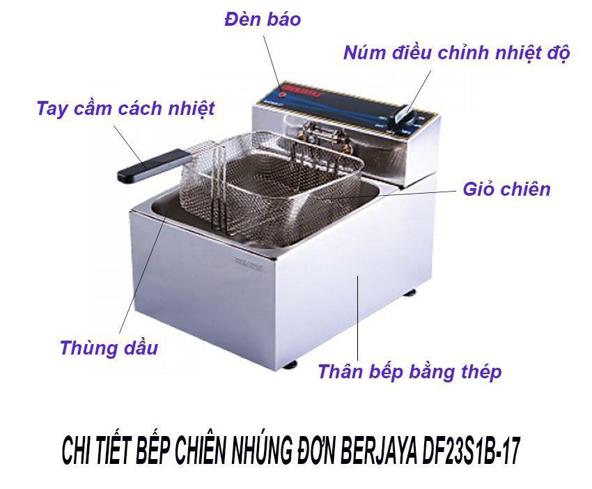 Bếp chiên nhúng điện đơn Berjaya DF23S1B-17 - Hàng chính hãng