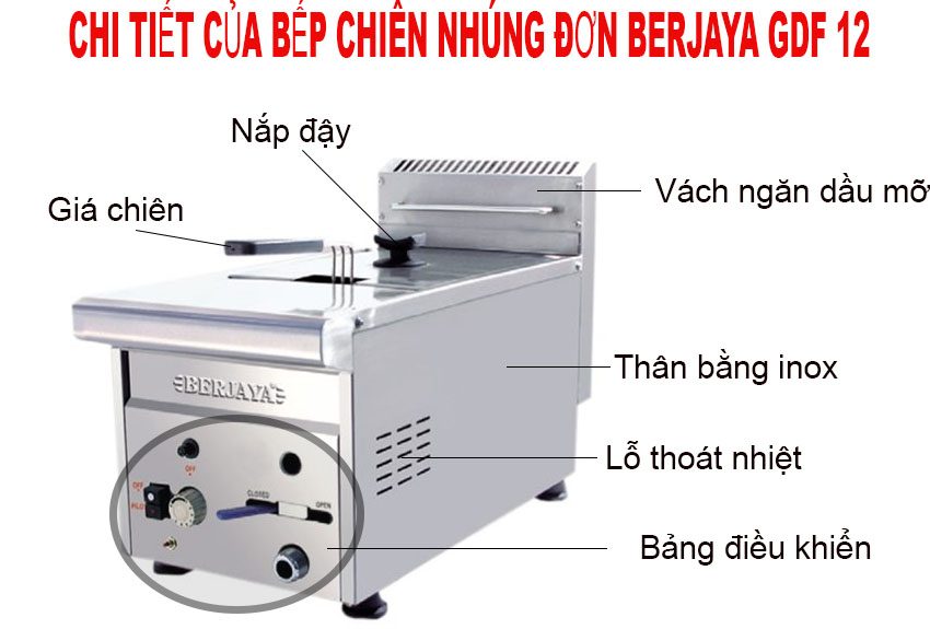 Bếp chiên nhúng đơn Berjaya GDF 12 - Hàng chính hãng