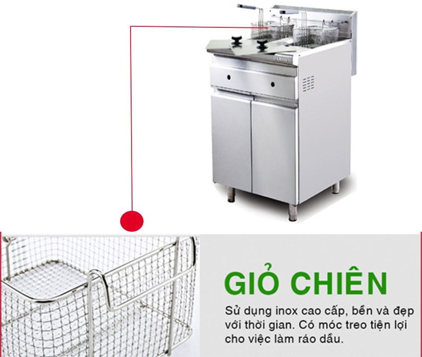 Bếp chiên nhúng đôi dùng gas Berjaya FSGDF11D - Hàng chính hãng