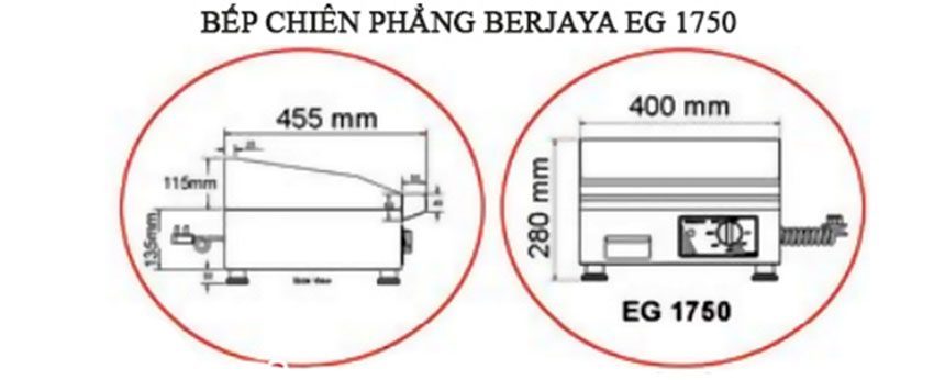 Bếp chiên rán phẳng dùng điện Berjaya EG1750 - Hàng chính hãng