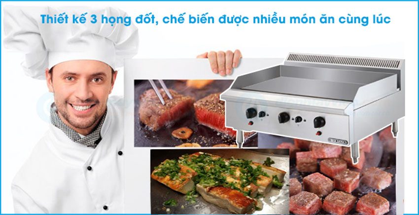 Bếp chiên bề mặt phẳng dùng gas Berjaya GG3B-17 - Hàng chính hãng