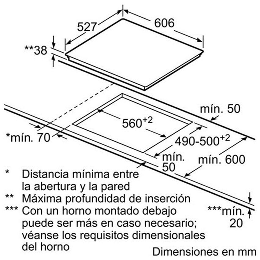 Kích thước bếp điện Bosch PKK-675N24E