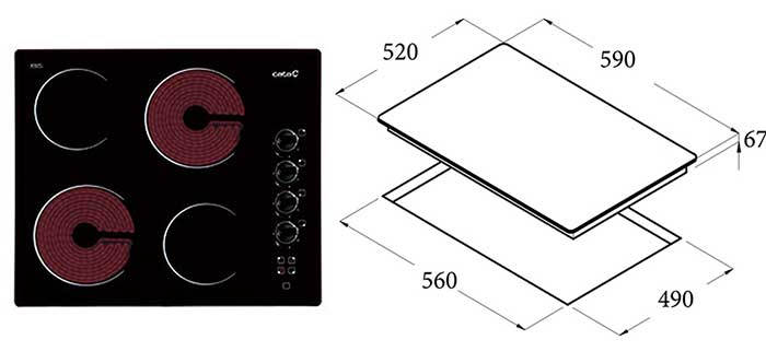 Bếp điện từ hồng ngoại Cata 604 HVI S-M - Hàng chính hãng