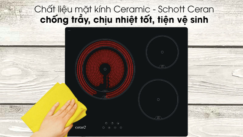 Bếp điện 3 vùng nấu Cata TD-6003BK - Hàng chính hãng