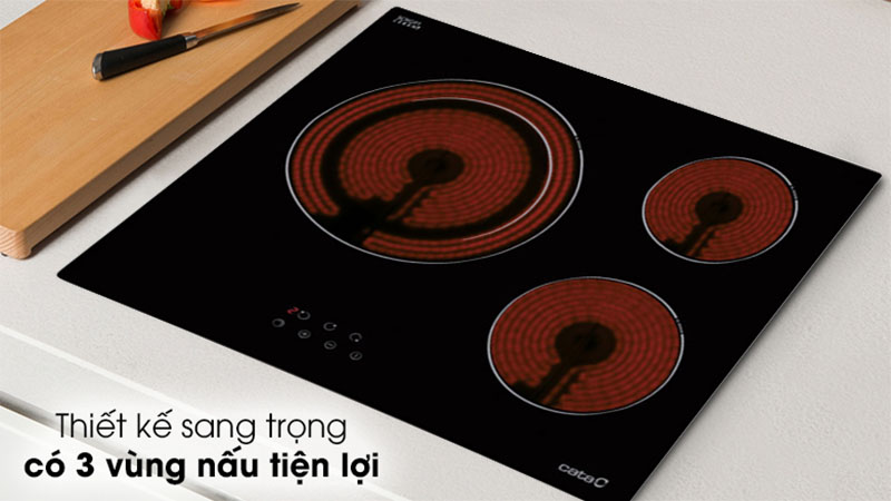 Bếp điện 3 vùng nấu Cata TD-6003BK - Hàng chính hãng
