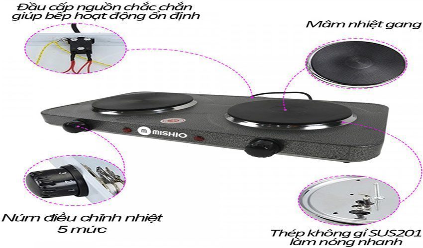 Bếp điện đôi Mishio MK-144 - Hàng chính hãng
