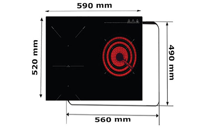 Kích thước của Bếp điện kết hợp từ Teka HIF-6021S