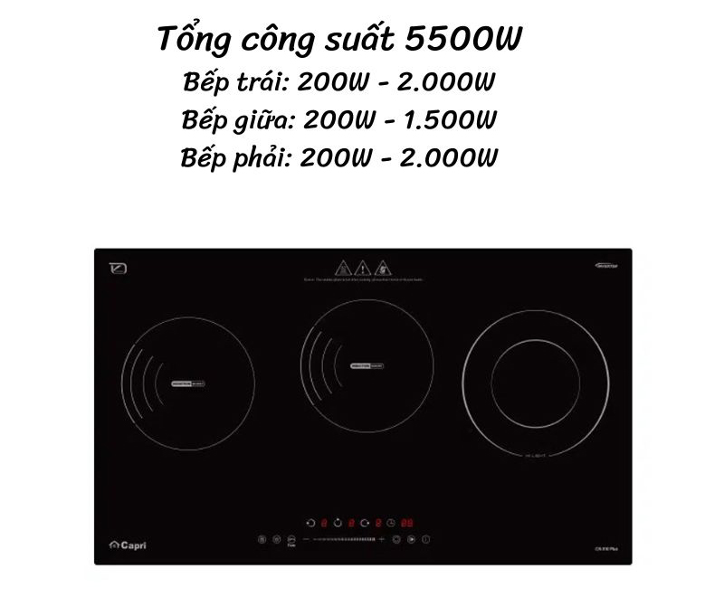 Bếp điện từ 3 Capri CR-810 PLUS - Hàng chính hãng