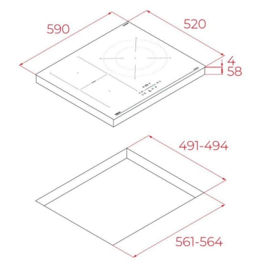 Bếp điện từ 3 vùng nấu Teka IBF 63210 SSM BK - Hàng chính hãng