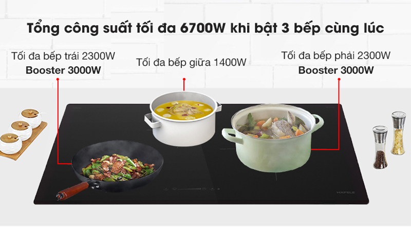 Bếp 3 vùng nấu Hafele HC-I773D 536.01.905 - Hàng chính hãng