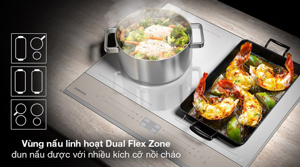 Bếp điện từ 4 vùng nấu Samsung Bespoke NZ64B5067YY/SV - Hàng chính hãng