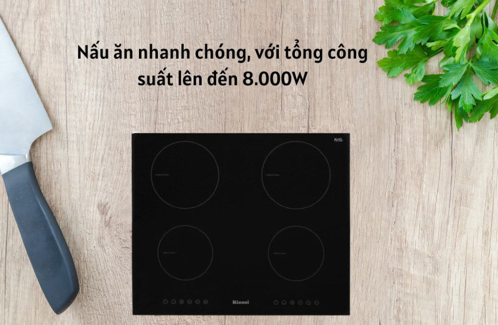 Bếp điện từ 4 vùng nấu Rinnai RB-6004H-CB - Hàng chính hãng