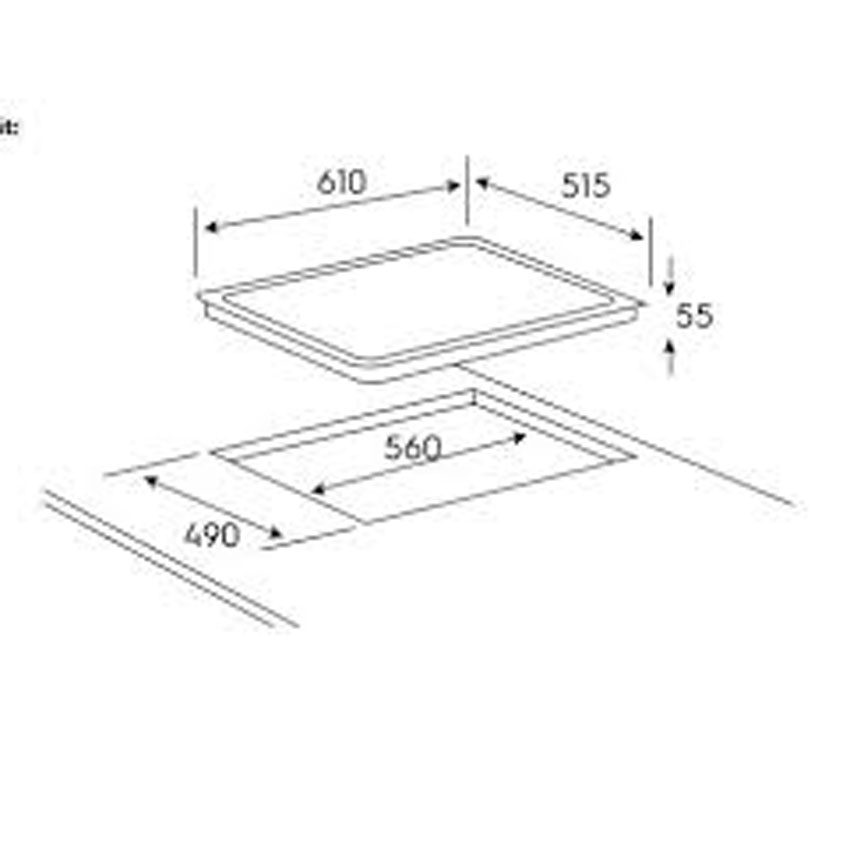 Mô hình của bếp điện từ âm Electolux EHET66CS 