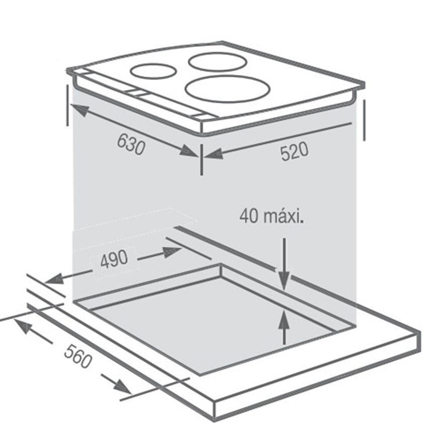 Kích thước của bếp điện từ Fagor IF-30ALX