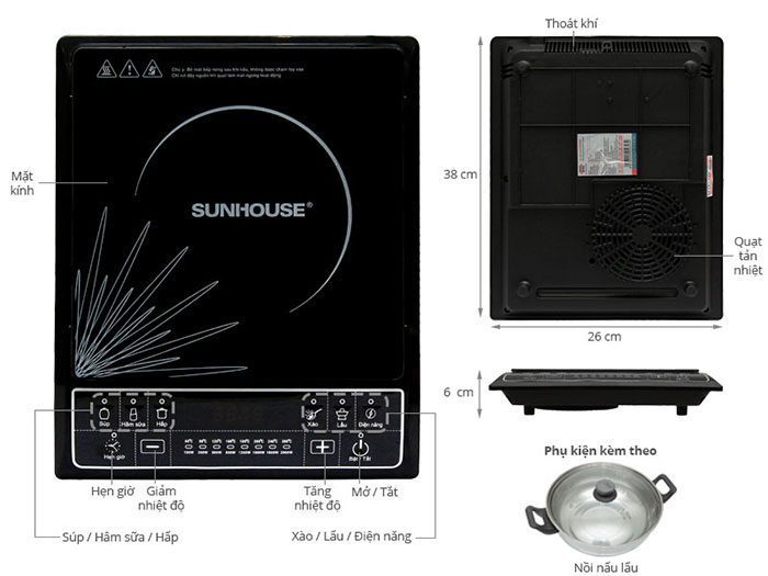 Bếp điện từ Sunhouse SHD6145