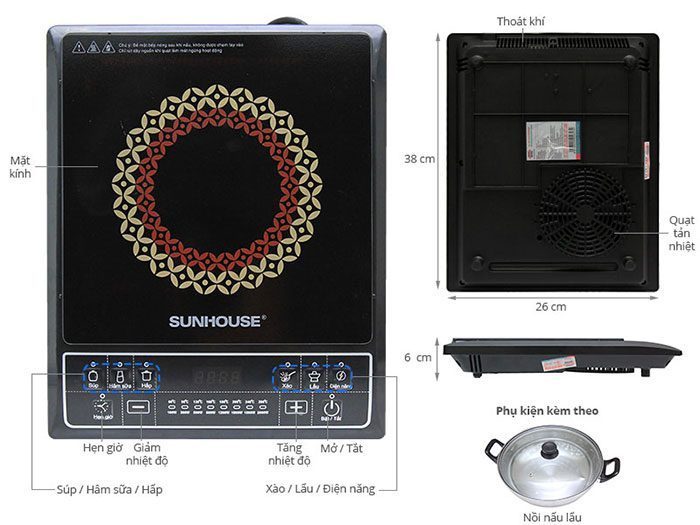 Bếp điện từ Sunhouse SHD6146