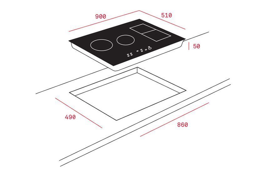 Kích thước của bếp điện từ Teka IRF 9430
