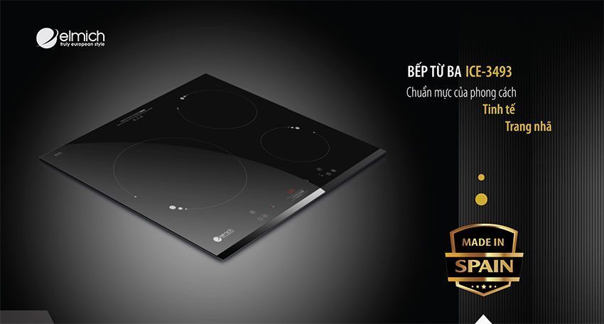 Bếp từ ba âm kính Elmich ICE-3493 - Hàng chính hãng