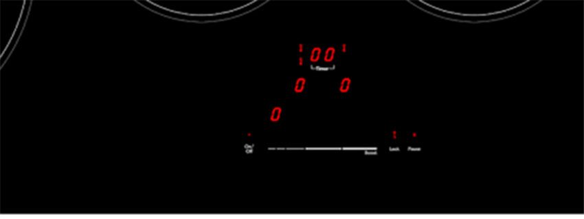 Bảng điêu khiển của bếp điện từ ba âm kính Mergo M-8038I