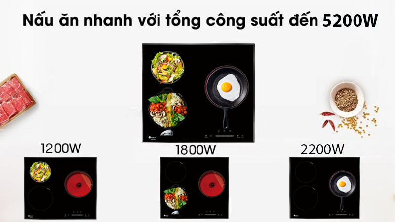 Bếp điện từ 3 vùng nấu Arber AB-559 - Hàng chính hãng
