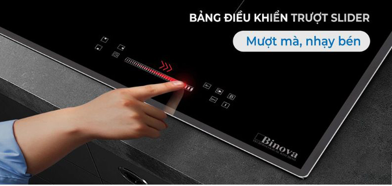 Bảng điều khiển cảm ứng 9 mức nhiệt và màn hình LED