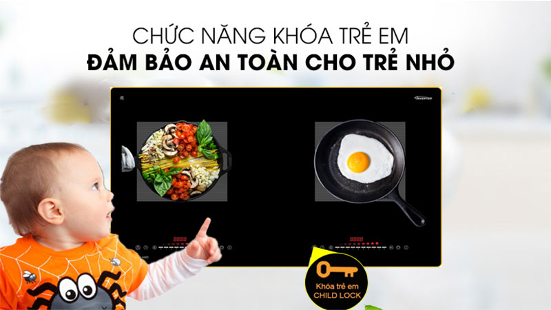 Bếp điện từ đôi Binova BI-999GM - Hàng chính hãng