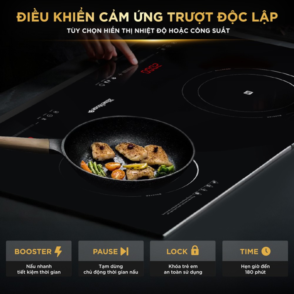 Bếp điện từ đôi BlueStone ICB-6825 - Hàng chính hãng