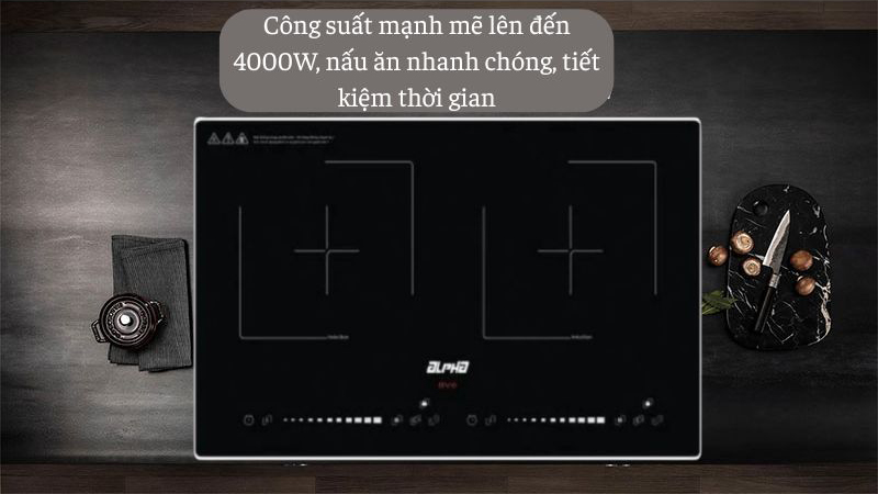 Bếp điện từ đôi Alpha BV6 - Hàng chính hãng