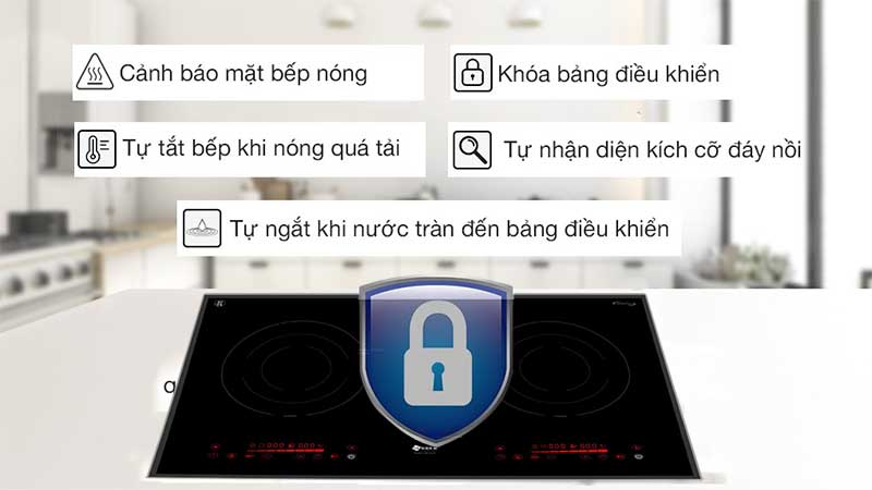 Tính năng an toàn của Bếp điện từ đôi Arber AB-2020