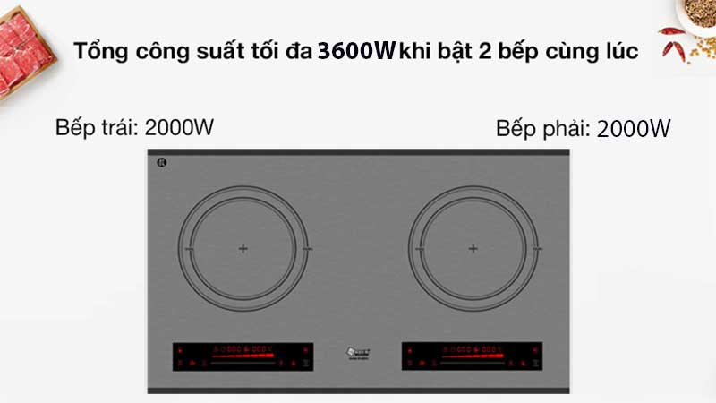 Công suất của Bếp điện từ đôi Arber AB-2021A