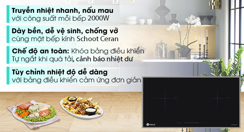 Bếp điện từ đôi Arber AB-667 - Hàng chính hãng