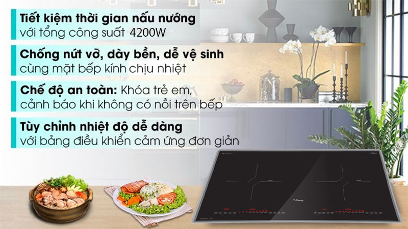Bếp điện từ đôi Canzy CZ-54M - Hàng chính hãng