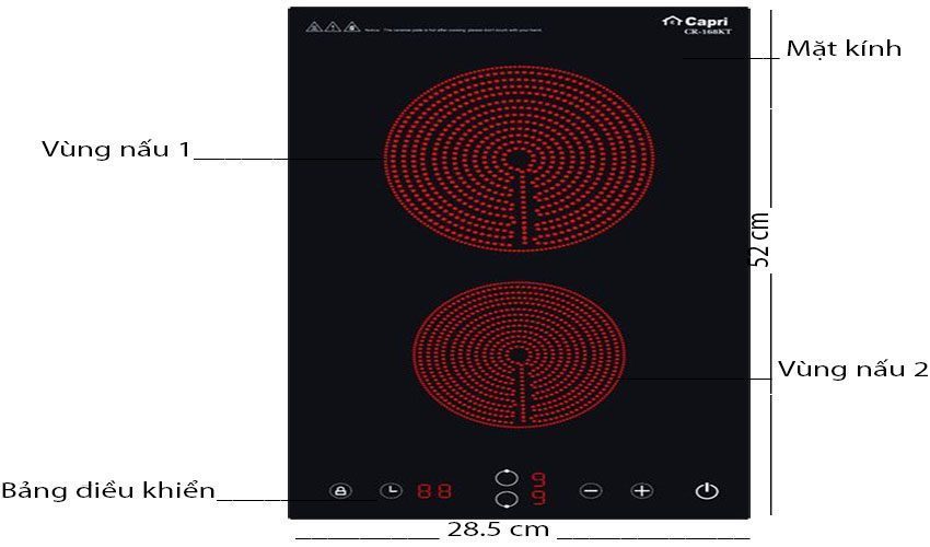 Bếp hồng ngoại Capri CR-168KT - Hàng chính hãng