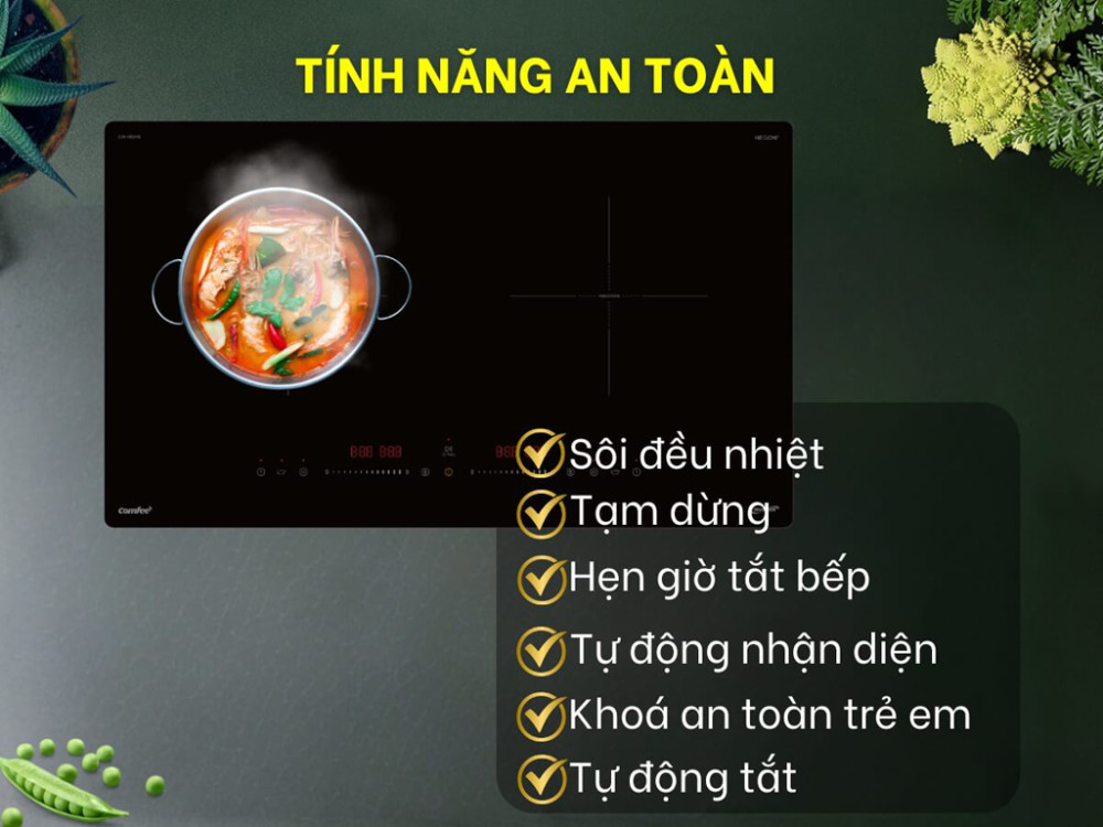 Bếp điện từ đôi Comfee CIH-40DHE - Hàng chính hãng
