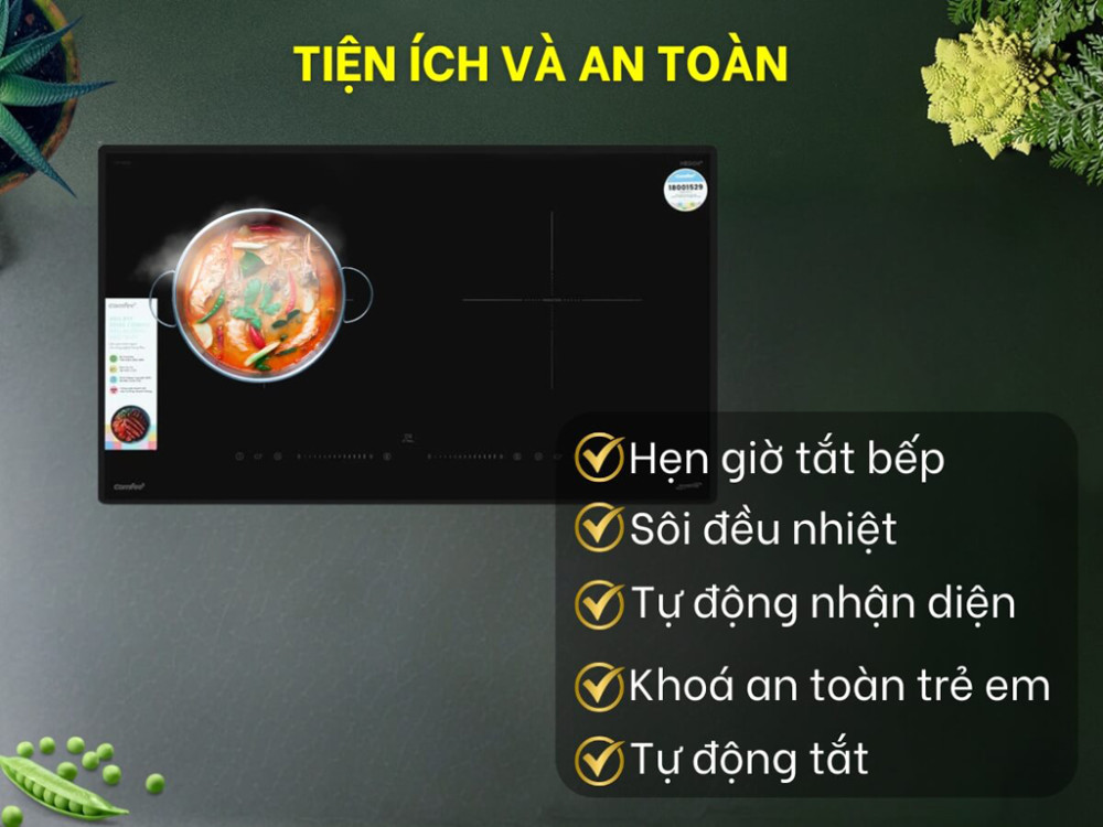Bếp điện từ đôi Comfee CIH-44DIL - Hàng chính hãng