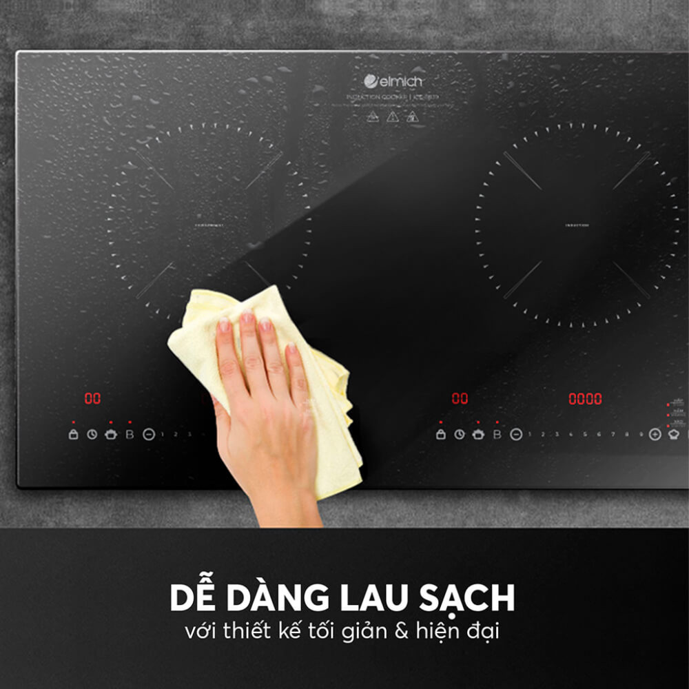 Dễ dàng vệ sinh bếp sau khi sử dụng bằng khăn ướt