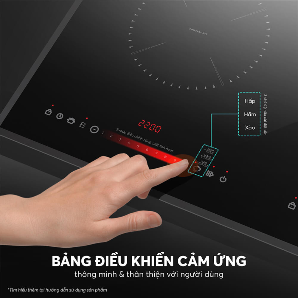 Bảng điều khiển cảm ứng thông minh, dễ dàng thao tác