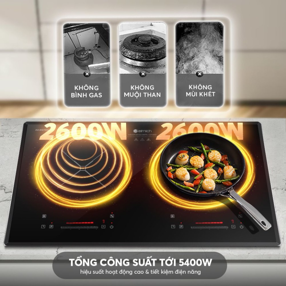 Bếp điện từ đôi Elmich ICE-8852 - Hàng chính hãng