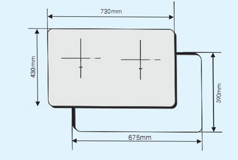 Kích thước của bếp điện từ đôi Fandi FD-829MEI