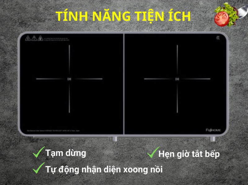 Bếp được trang bị nhiều tính năng thông minh đi kèm