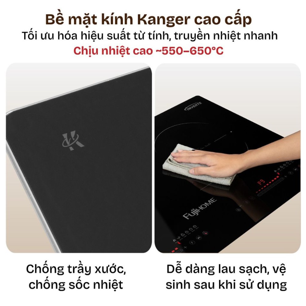 Bếp điện từ đôi Fujihome IC2623 - Hàng chính hãng