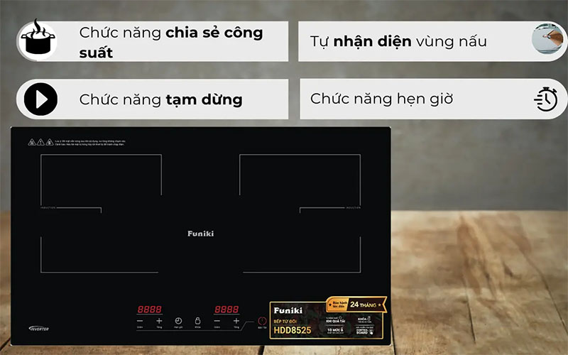 Bếp điện từ đôi Funiki HDD8525 - Hàng chính hãng