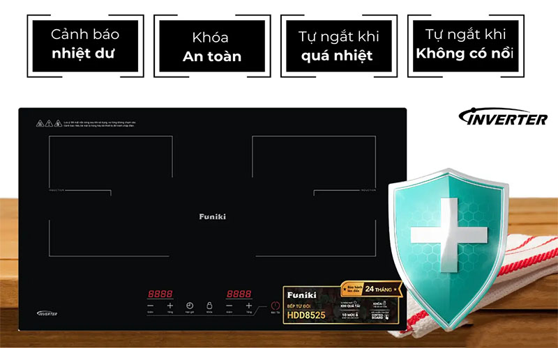 Bếp điện từ đôi Funiki HDD8525 - Hàng chính hãng