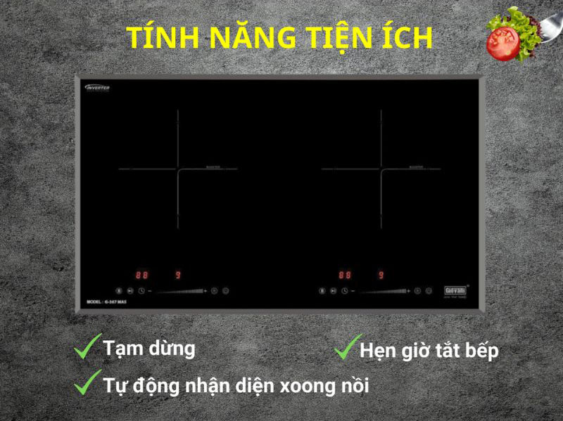 Bếp điện từ đôi Giovani G-367 MAS - Hàng chính hãng