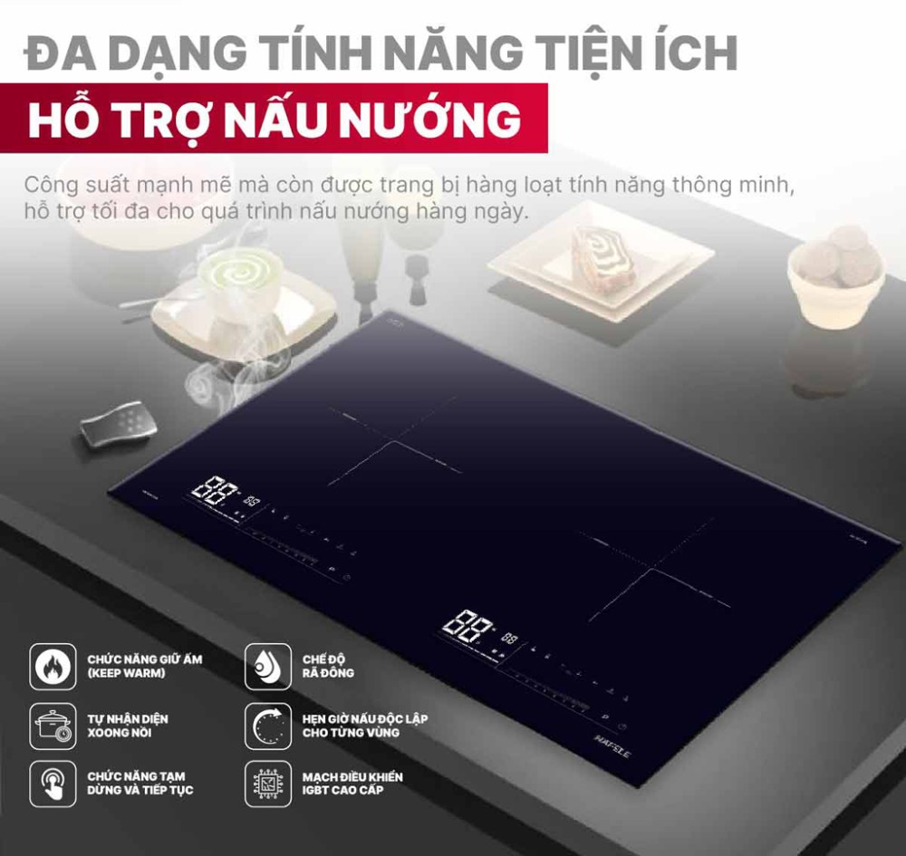 Bếp điện từ đôi Hafele HC-17323B (536.61.886) - Hàng chính hãng