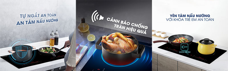 Bếp đôi điện từ Inverter Kalite KDI72 - Hàng chính hãng